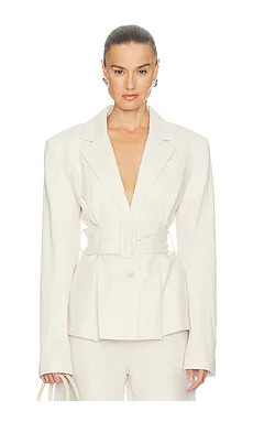 ROTATE Linen Suiting Blazer in Pumice Stone from Revolve.com | Revolve Clothing (Global)