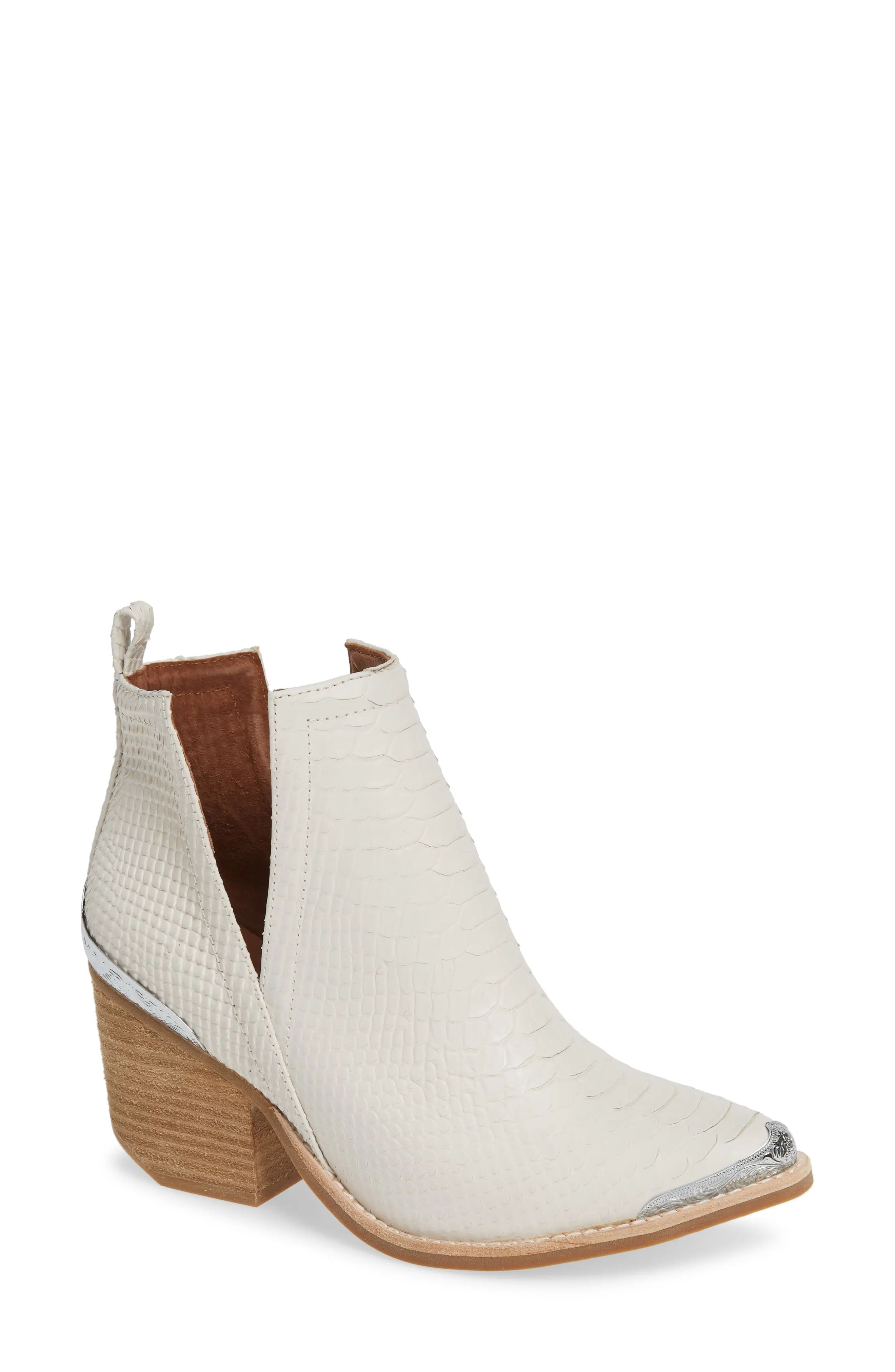 Women's Jeffrey Campbell Cromwell Cutout Western Boot, Size 10 M - White | Nordstrom