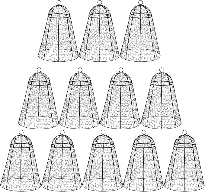 12 Pack Garden Chicken Wire Cloche, 12" D x 15.7" Plant Protectors and Covers, Wire Garden Cloche... | Amazon (US)