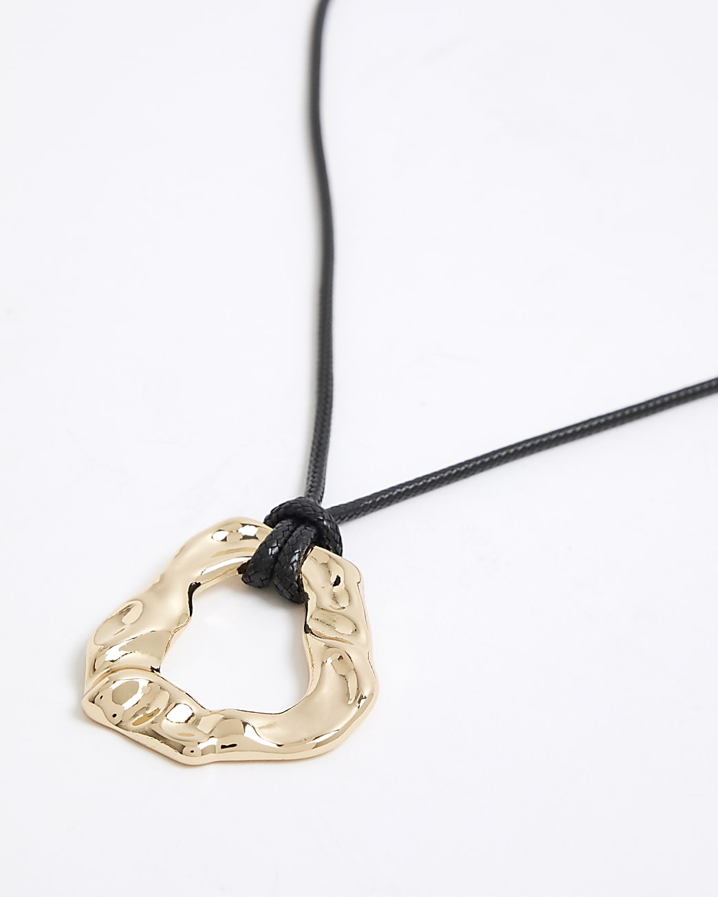 Gold Ring Pendant Cord Necklace | River Island UK & IE