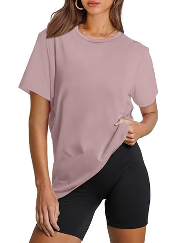 OFEEFAN Sun Protection UPF 50+ Workout Clothes for Women Gym Shirts Woman Greypink S | Amazon (US)