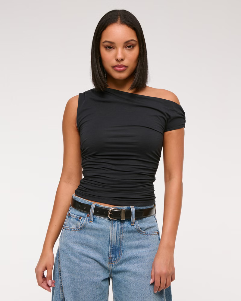 Women's Asymmetrical Draped Top | Women's Clearance | Abercrombie.com | Abercrombie & Fitch (US)