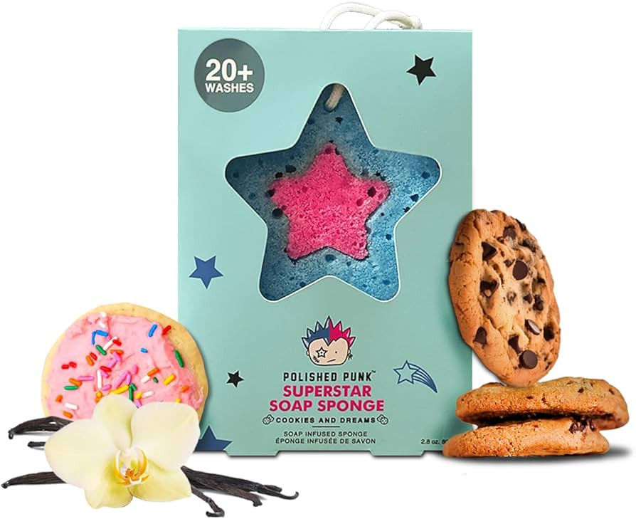 All-Natural Soap-Infused Sponge for Kids and Tweens, Gentle on Skin, 20+ Uses (Cookies and Dreams... | Amazon (US)