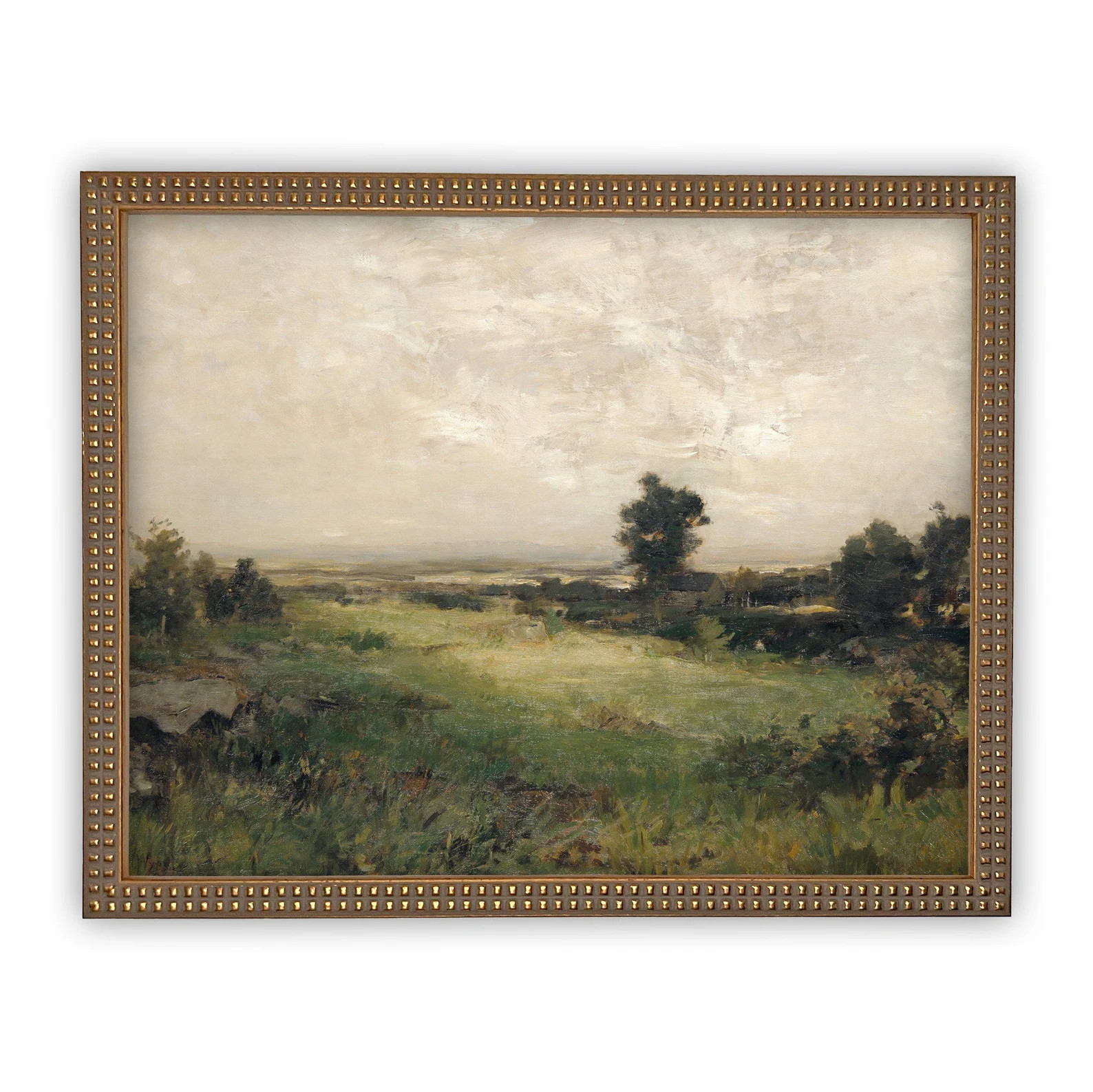 Vintage Framed Canvas Print: Green Landscape, Farmhouse Art | Etsy (Global)