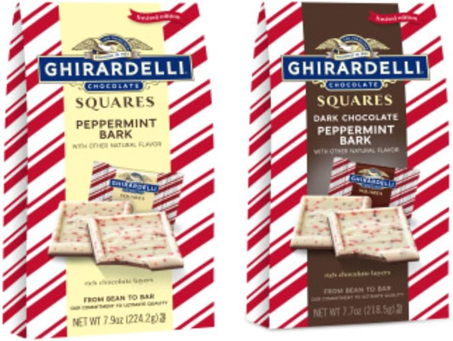 Ghirardelli Peppermint Bark Squares Variety Pack, One Milk Chocolate 7.9 oz and One Dark Chocolat... | Amazon (US)
