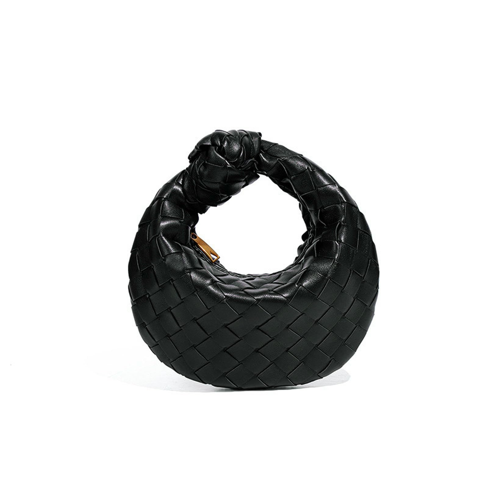 Women's Bags Bag Mini Handbag Woven Croissant Knotted Dumpling Convenient Lipstick Bag-black | Amazon (UK)