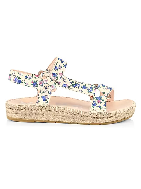 Loveshackfancy x Manebi Floral Leather Espadrille Sport Sandals | Saks Fifth Avenue
