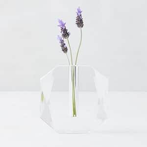 Z Gallerie Nellie Clear Faceted K9 Crystal Bud Flower Vase - Sleek Chic Home Decor for Tabletop, ... | Amazon (US)