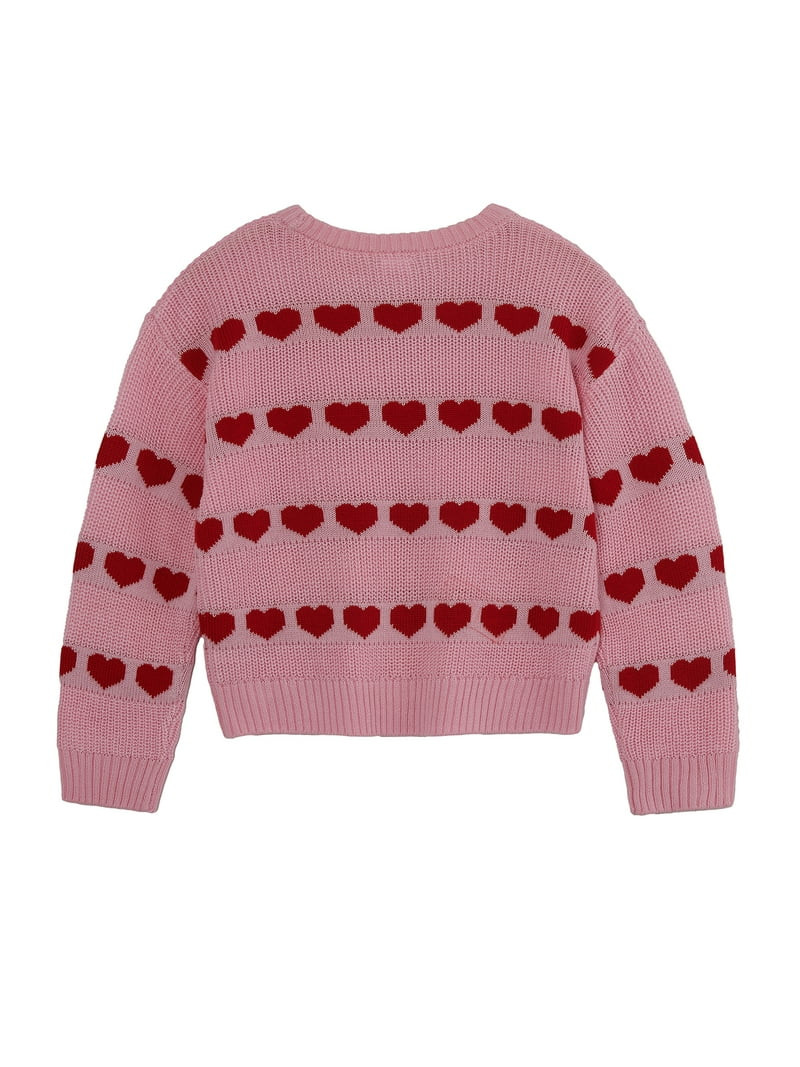 Way to Celebrate Girls Valentine's Day Sweater, Sizes 4-18 | Walmart (US)