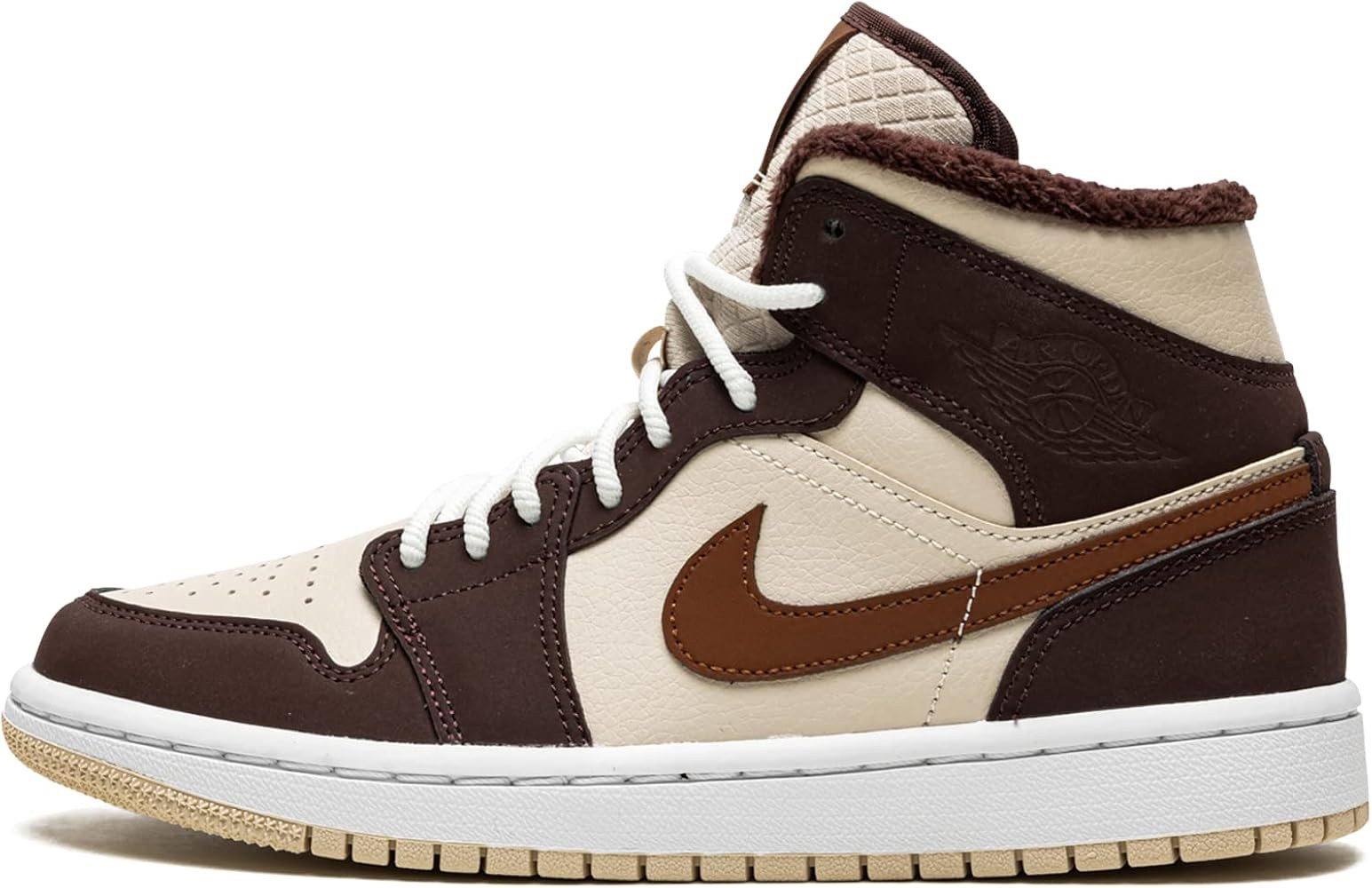 Jordan Womens WMNS Air Jordan 1 MID SE DO6699 200 Brown Basalt Fleece - Size 12W | Amazon (US)