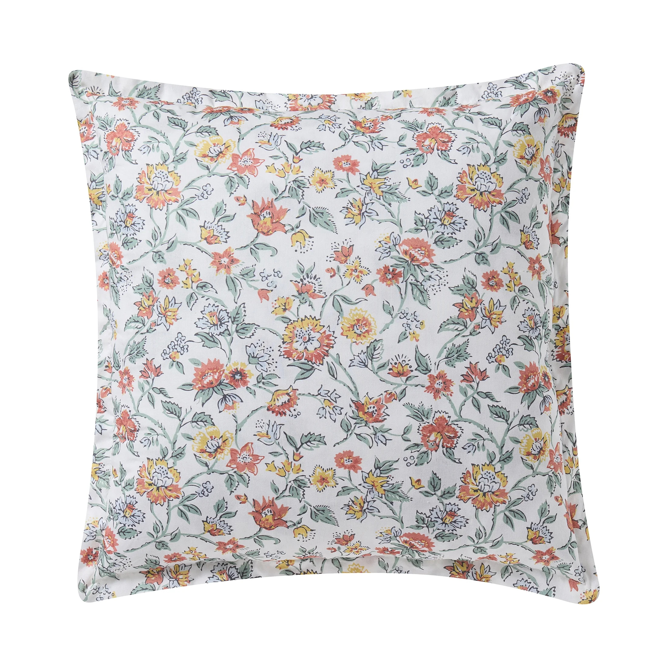 Home Decor Collection 20" x 20" White Vintage Botanical Floral Cotton Decorative Pillow | Walmart (US)