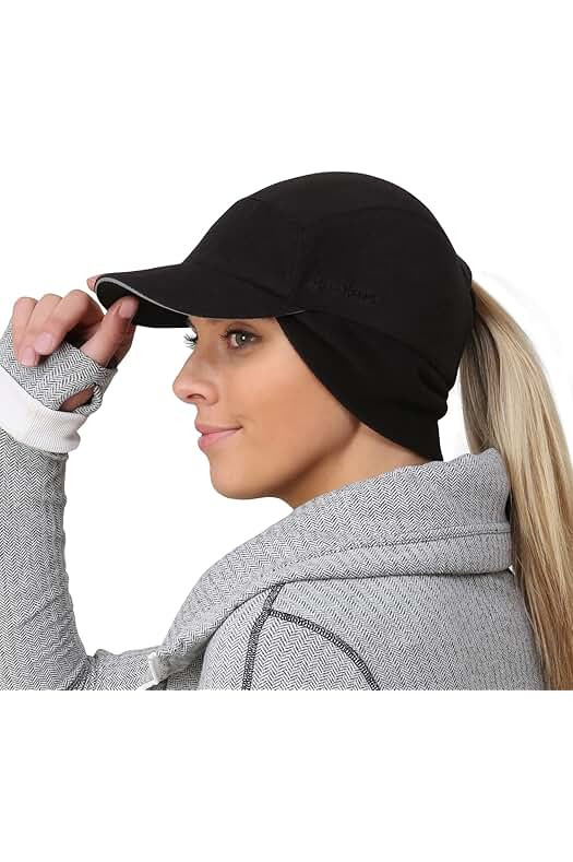 Fleece Ponytail Hat for Women – Trailblazer Reflective Winter Hat with Ponytail Hole for Workouts | Amazon (US)
