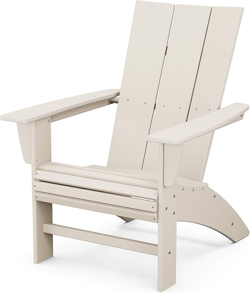 POLYWOOD Modern Curveback Adirondack Chair, Sand - Heavy Duty HDPE Outdoor Furniture - Bonfire Fi... | Amazon (US)