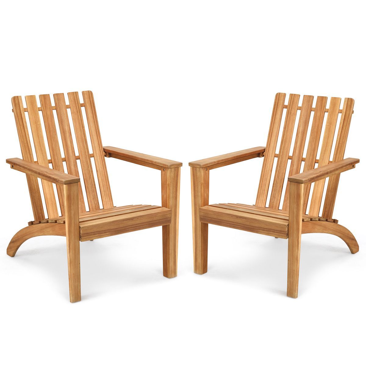 Tangkula 2PCS Wooden Adirondack Chair W/Ergonomic Design Outdoor Lounge Armchair Acacia Wood chai... | Target