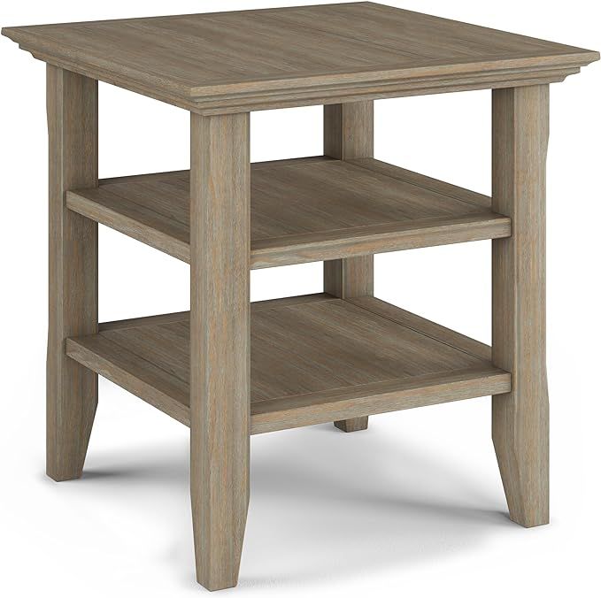 SIMPLIHOME Acadian SOLID WOOD 19 Inch Wide Square Transitional End Table in Distressed Grey, For ... | Amazon (US)