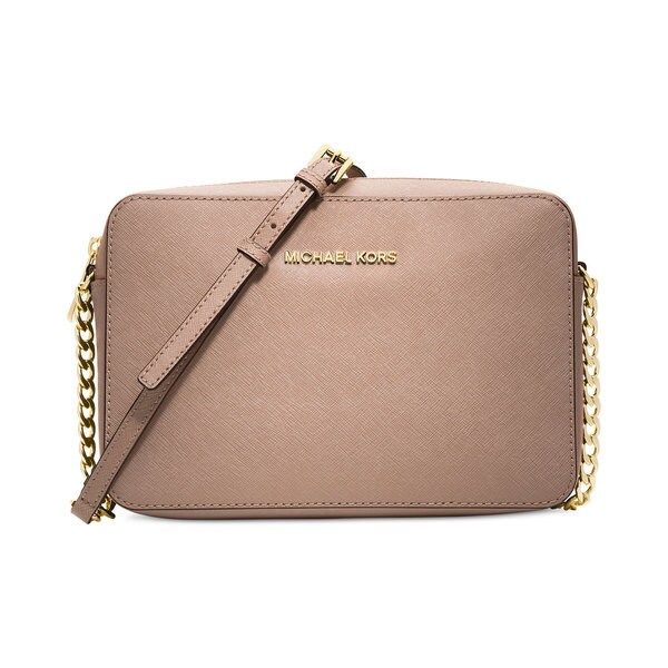 Michael Kors Jet Set Saffiano Soft Pink/Fawn Large Travel Crossbody Bag | Bed Bath & Beyond