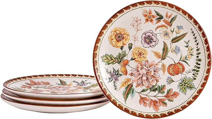 Bico Blooming Moment Salad Plates Set of 4, 8.75 Inch Ceramic Dessert Plates for Salad, Appetizer... | Amazon (US)