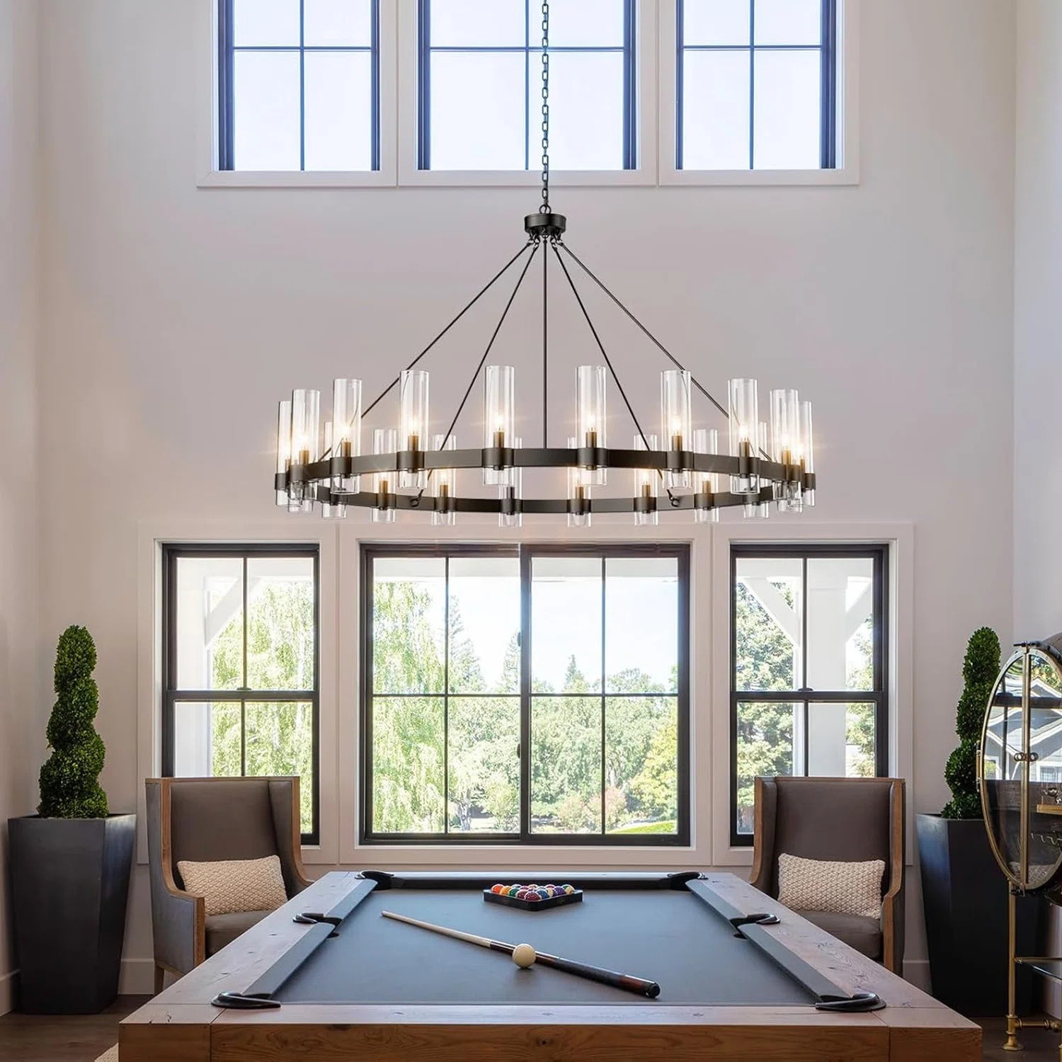 Dhreej 20 - Light 60''Glass LED Wagon Wheel Chandelier | Wayfair North America