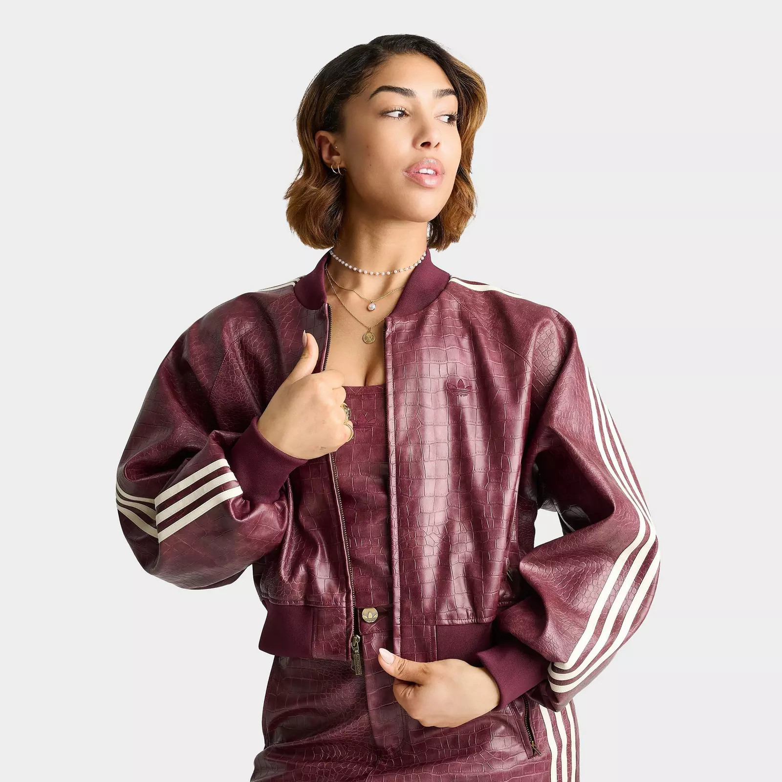 Women's adidas Originals Croc Pleather Jacket | JD Sports (US)