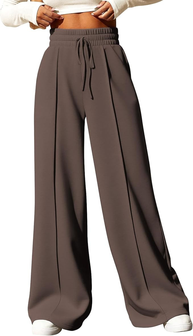 Womens Wide Leg Sweatpants High Waisted Drawstring Sweatpant Baggy Pants with Pockets Athletic Jo... | Amazon (US)