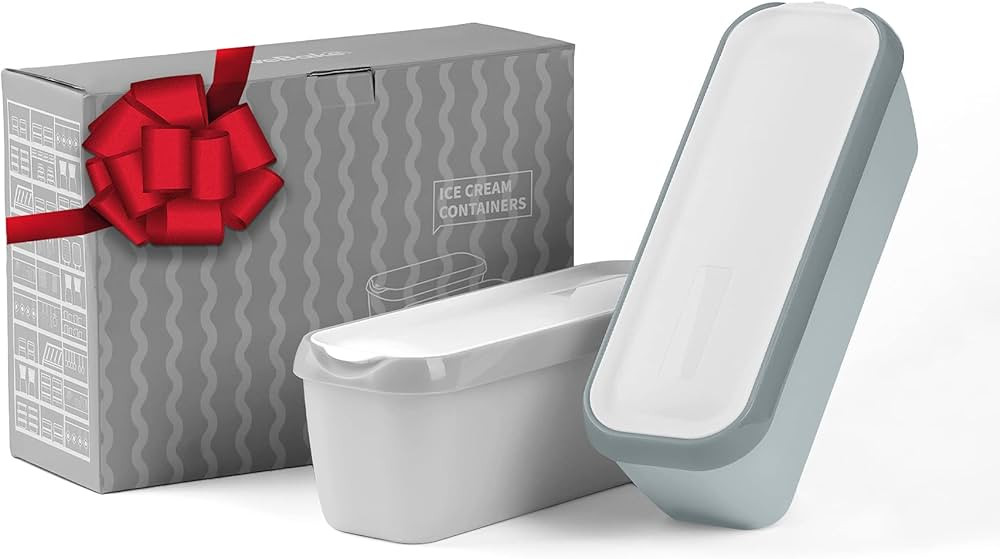 SveBake Ice Cream Storage Containers with Lids 2 PACK - 1.5 Quarts Homemade Ice Cream Tubs, Freez... | Amazon (US)