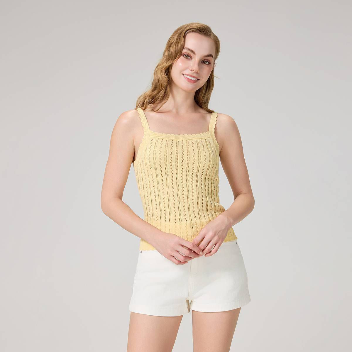 Women's Pointelle Sweater Tank - Universal Thread™ Yellow XS | Target