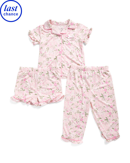 Toddler Girls 3pc Floral Ruffle Pajamas Set | Family Pajamas | Marshalls | Marshalls
