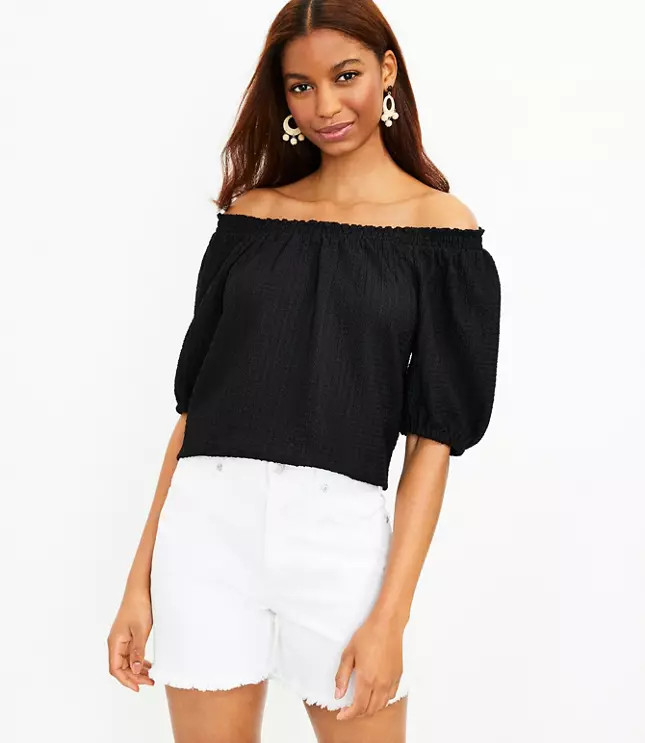 Textured Off The Shoulder Top | LOFT