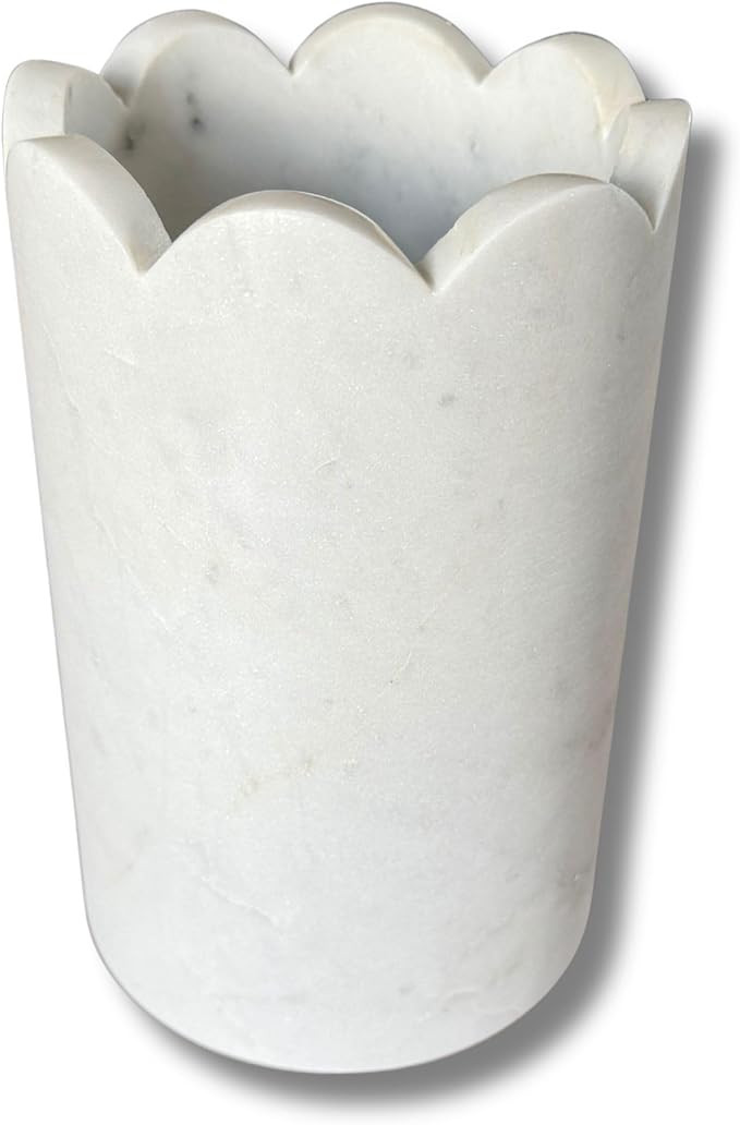 Scalloped Marble Wine Chiller - 750ml Wine Bottle Cooler & Chiller for Party, Bar Cart & Kitchen ... | Amazon (US)