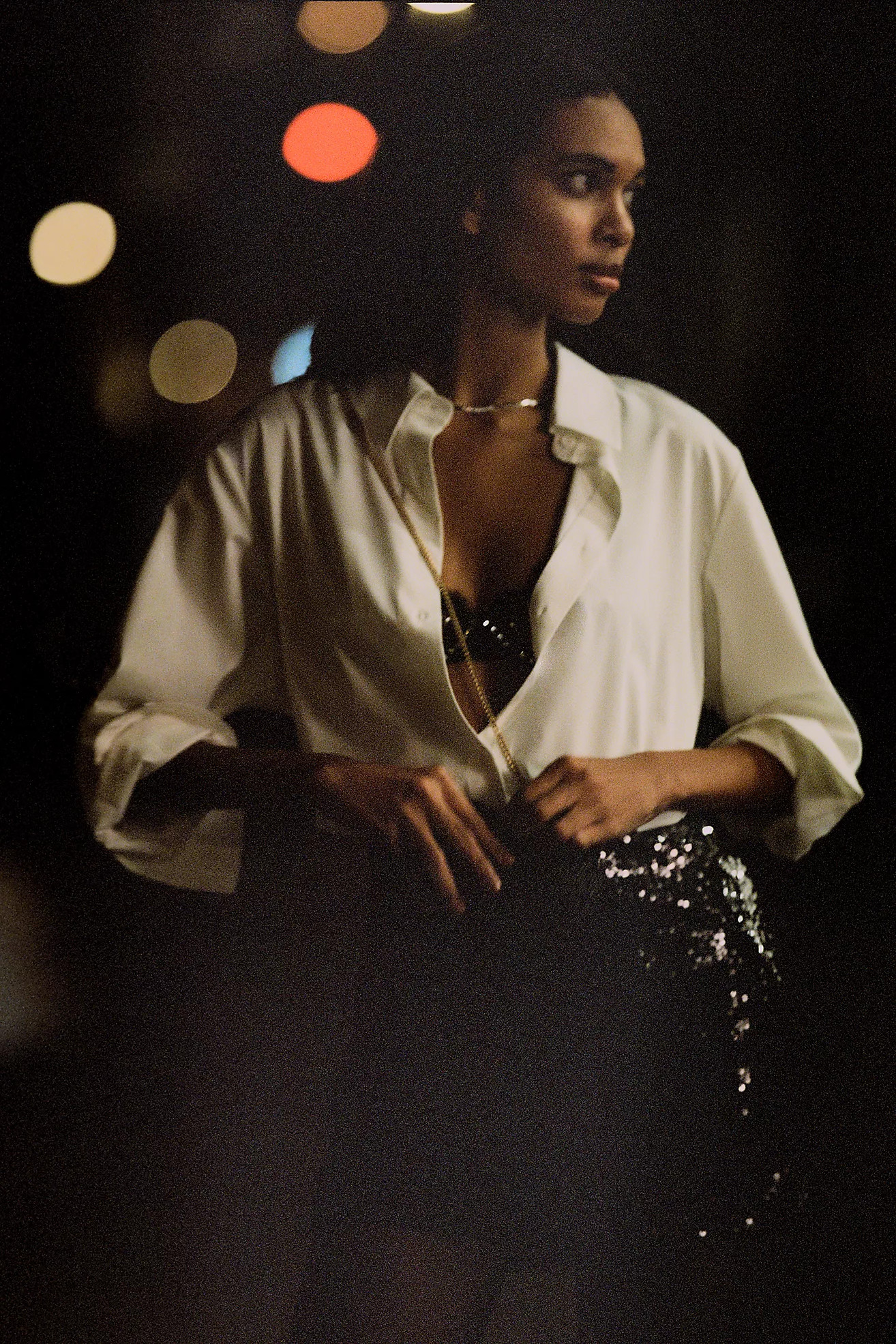 Mare Mare Buttondown Sequin Twofer Mini Dress | Anthropologie (US)