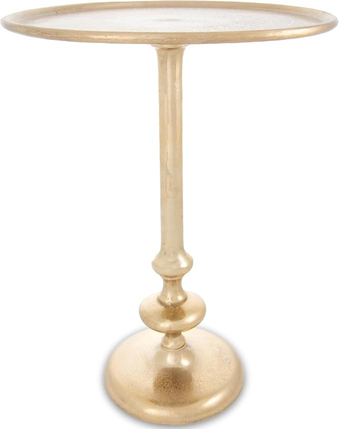 OBJET D'ART Small Round Gold End Tables, Rachel Minore, 22'' Height, Vintage Metal Accent, Side, ... | Amazon (US)