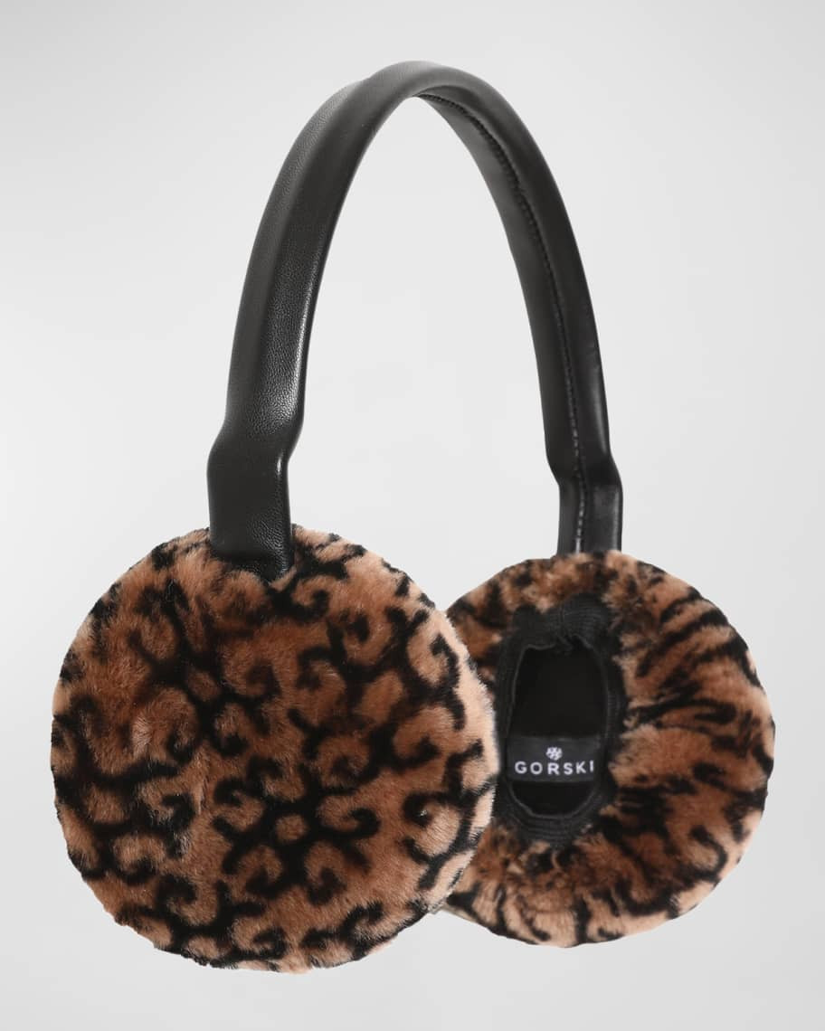Gorski Logo Lamb Shearling Earmuffs | Neiman Marcus