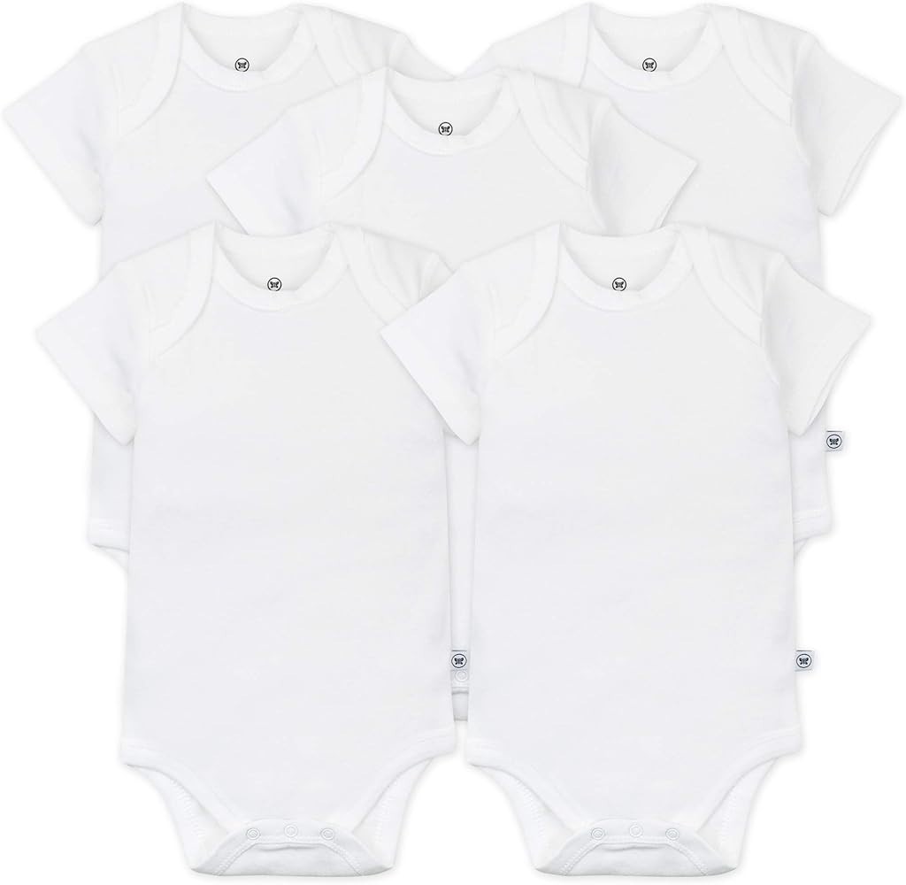 HonestBaby 5-pack Short Sleeve Bodysuits One-piece 100% Organic Cotton for Infant Baby Boys | Amazon (US)