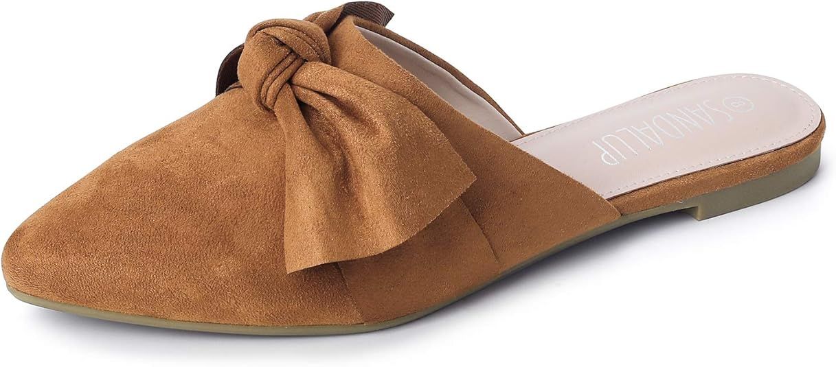 SANDALUP Mules Women Shoes w Pointed Toe and Elegant Bowknot | Amazon (US)
