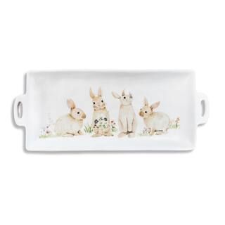 16" Bunny Rectangle Ceramic Platter by Celebrate It™ | Michaels Stores