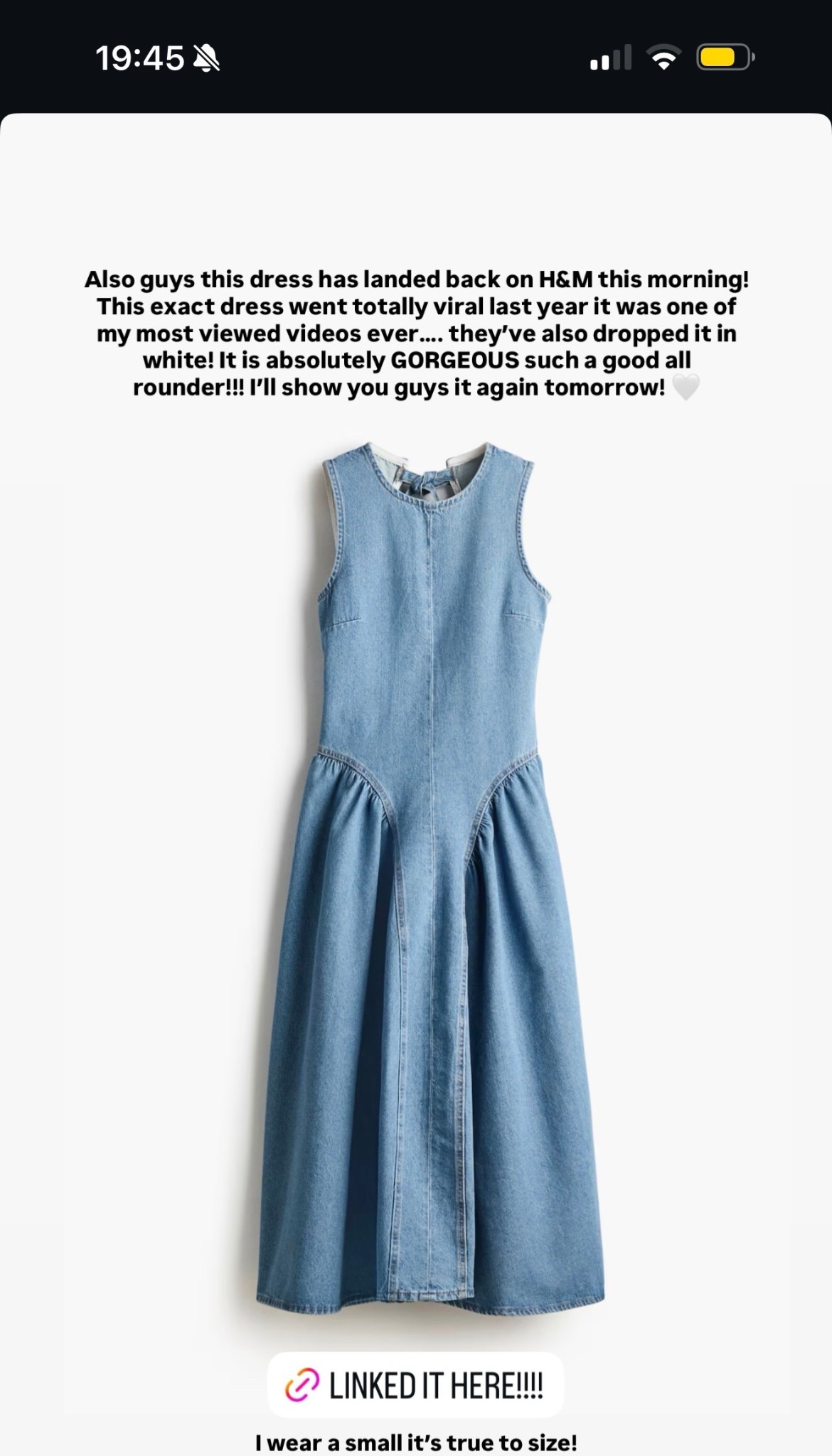 H&M Denim Dress On Stock 😍🫶🏻✨🥰

#LTKeurope #LTKspring #LTKkleider