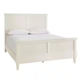 Marsden Ivory Wooden Cane Queen Bed (65 in. W x 54 in. H) | The Home Depot