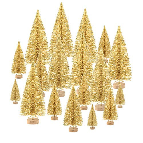 KUUQA 48 Pcs Mini Christmas Trees Bottle Brush Trees Tabletop Model Trees for Christmas Decoratio... | Amazon (US)