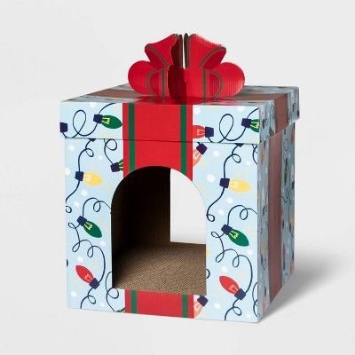 Holiday Present Cat Playhouse Scratcher - Wondershop™ | Target