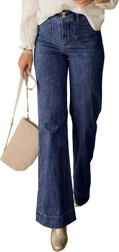 PRETTYGARDEN Womens Wide Leg High Waisted Trendy Jeans | Amazon (US)