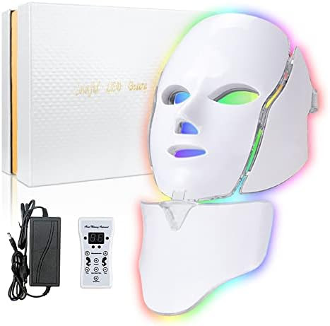 Led Face Mask Light Therapy 7 Color Led Light Therapy Facial Mask Blue Red Light Therapy for Face Ac | Amazon (US)