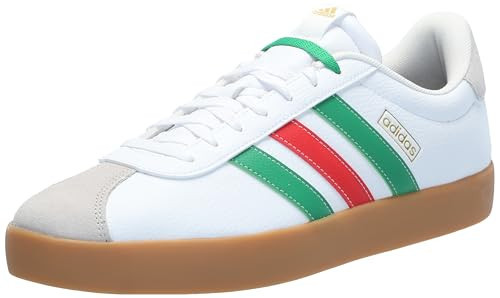 adidas Men's Vl Court 3.0 Sneaker, White/Green/Red, 6.5 | Amazon (US)