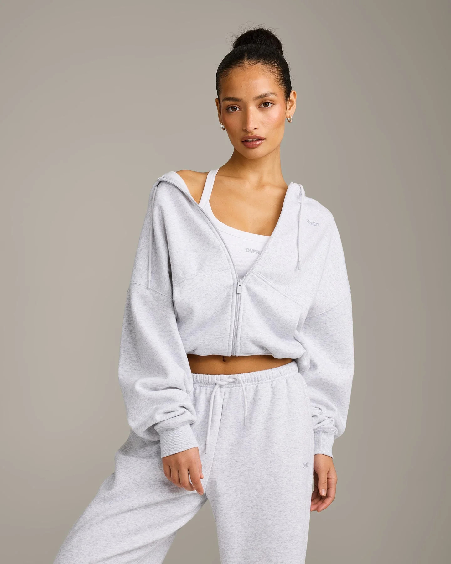 Foundations All Season Zip Up Hoodie 
 Gray Marl | Oner Active (UK / US)