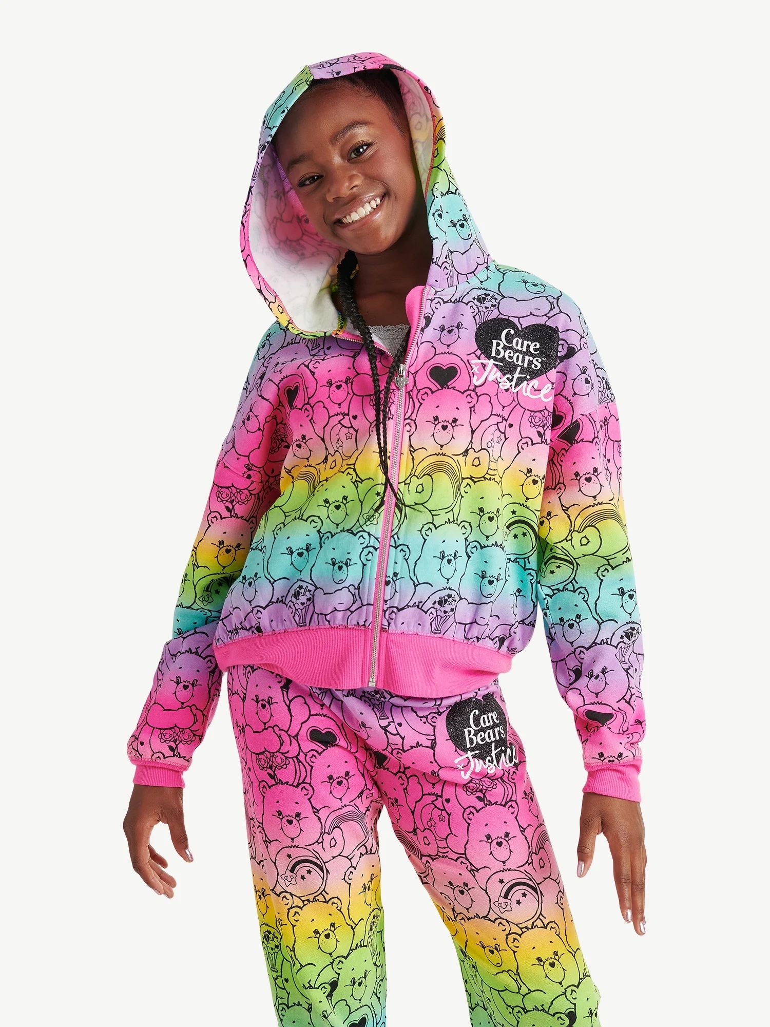 Justice Girls Care Bears Full Zip Hoodie, Sizes XS-XL & Plus | Walmart (US)