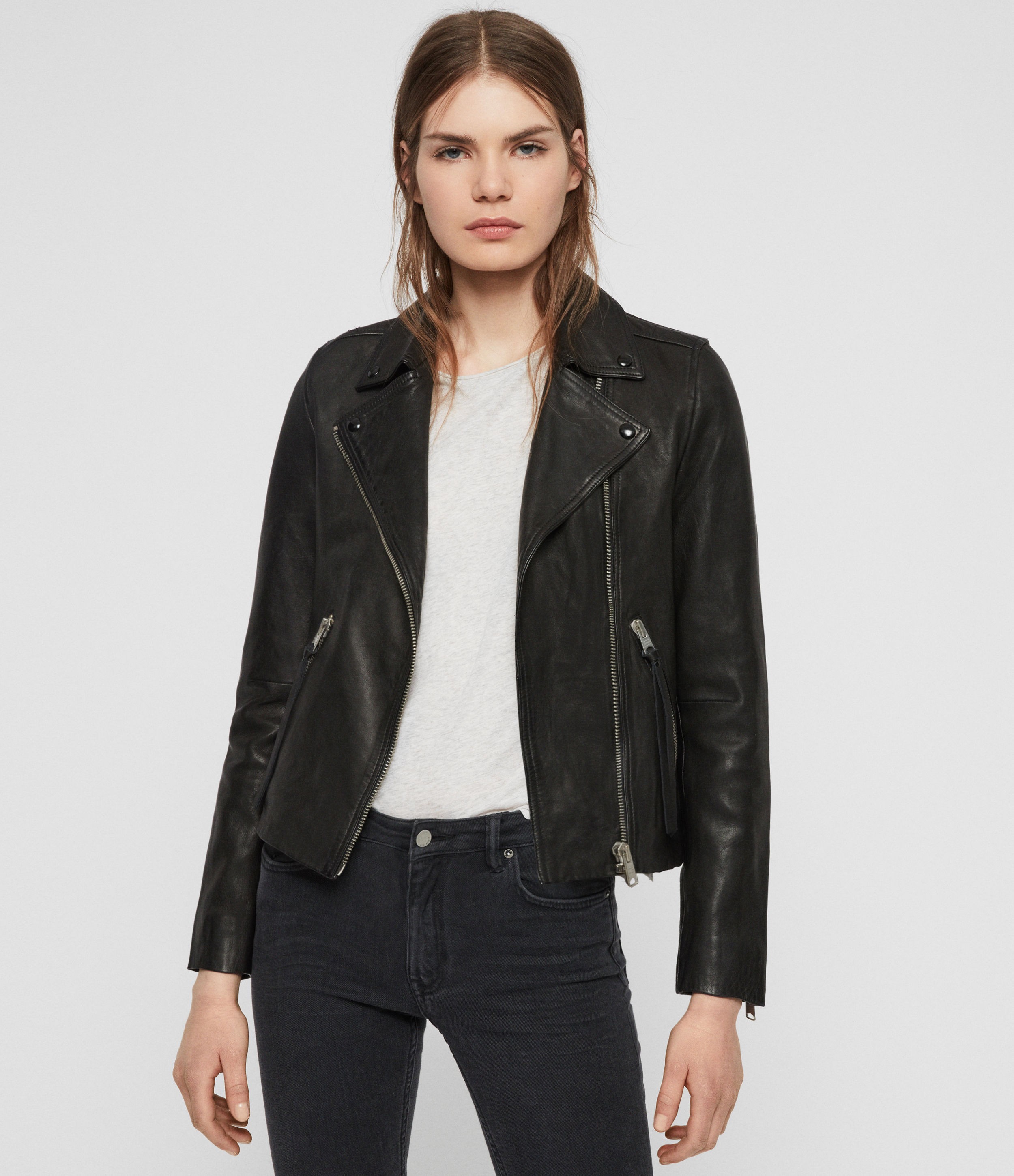 Dalby Leather Biker Jacket | AllSaints (US)