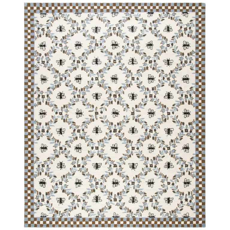 SAFAVIEH Chelsea Lara Floral Wool Runner Rug, Ivory/Blue, 2'6" x 8' | Walmart (US)