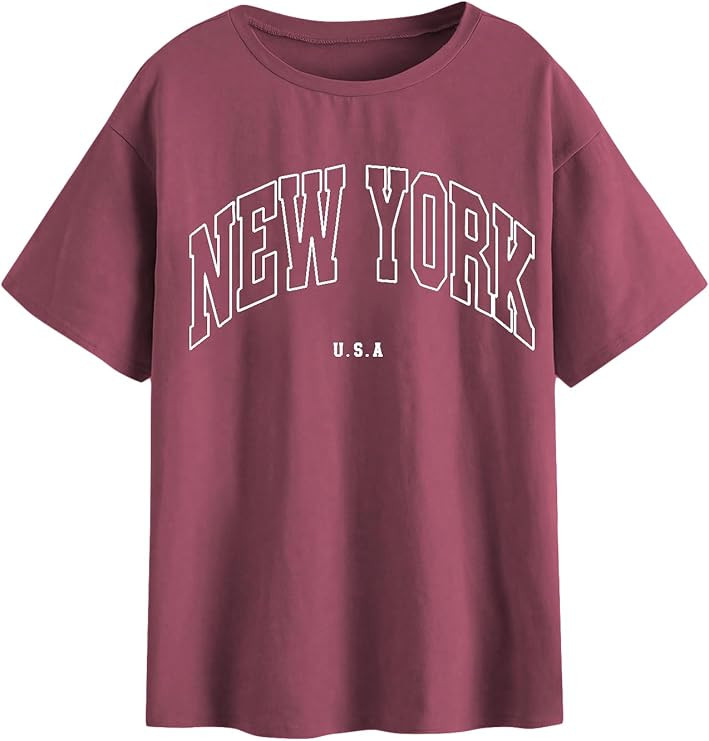 SOLY HUX Women's Graphic Oversized Tees Letter Print Summer Tops Vintage Half Sleeve Loose Casual... | Amazon (US)