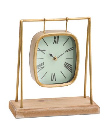 11in Metal And Wood Clock | TJ Maxx