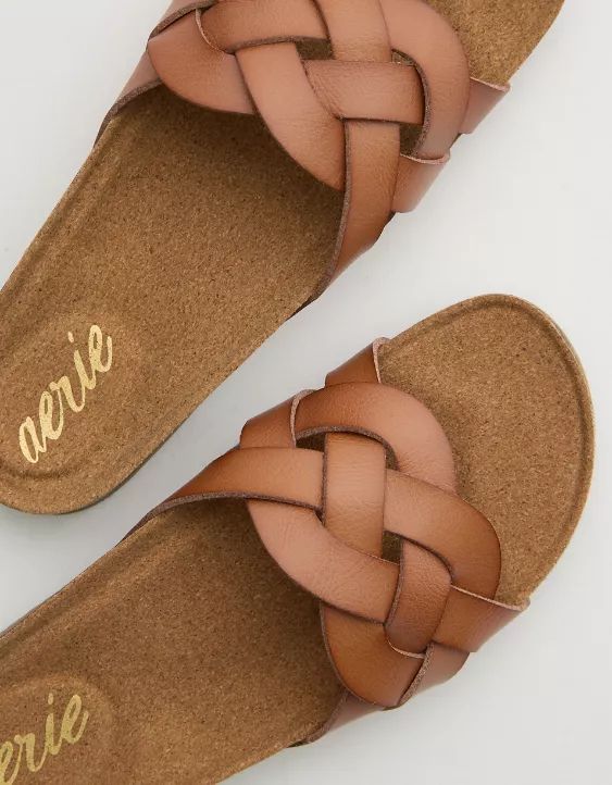 Aerie Braided Strap Cork Sandal | American Eagle Outfitters (US & CA)