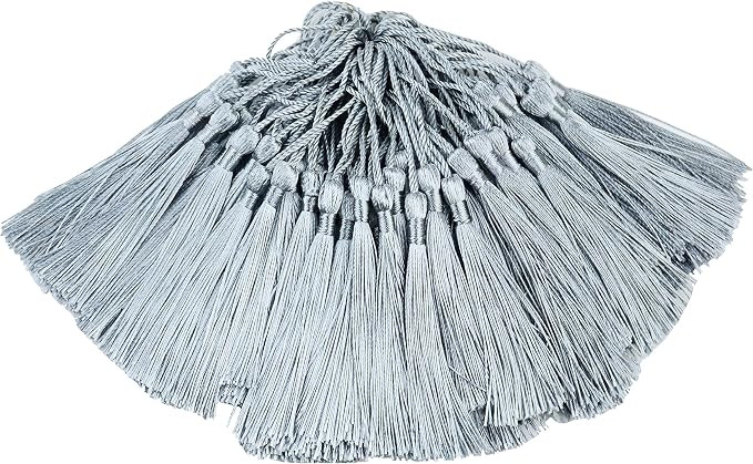 100pcs 13cm/5 Inch Silky Floss Bookmark Tassels with 2-Inch Cord Loop and Small Chinese Knot for ... | Amazon (US)